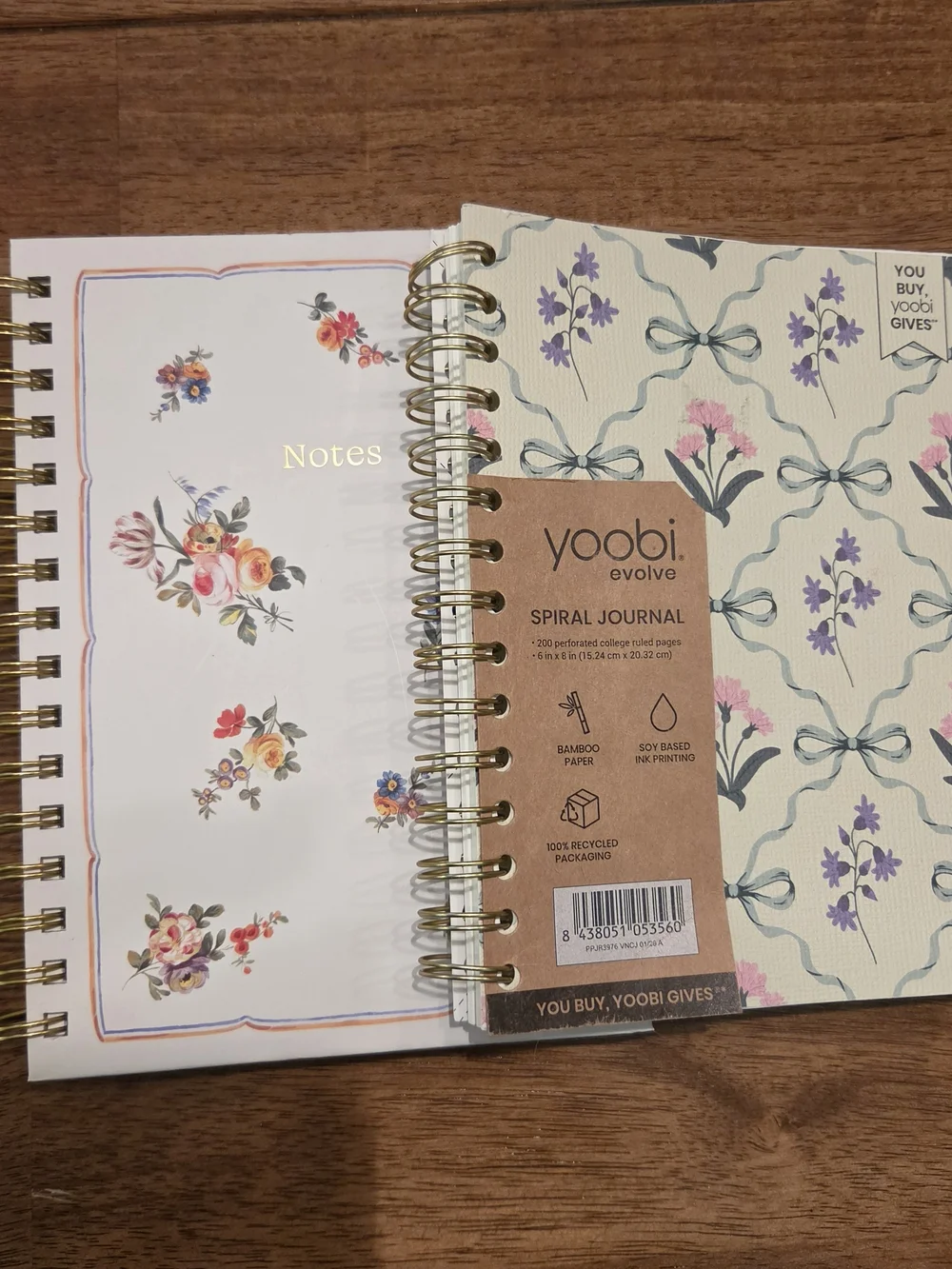 Floral Set Of Spiral Note Books